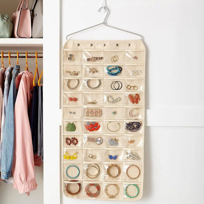 80 Pockets Clear PVC Double-sided Hanging Storage Bag.